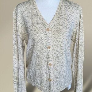 Vintage Liz Claiborne Sport Animal Print Cardigan Size Small